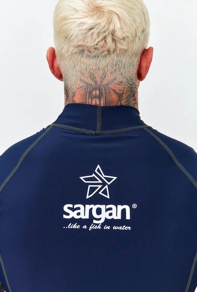 Футболка рашгард лонгслив Sargan Агидель UPF 50+ мужская темно-синяя