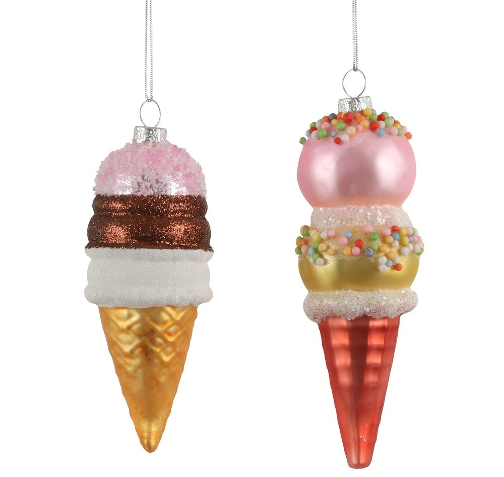 Елочная игрушка 5.5х16см House of Seasons Мороженное розовое в ассортименте 2 вида