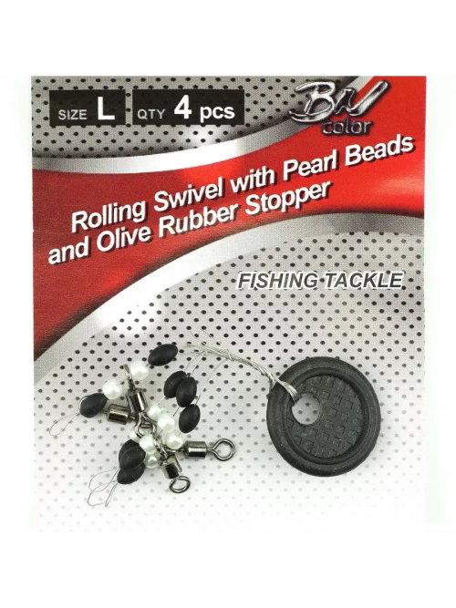 Стопор с вертлюгом ROLLING SWIVEL PEARL BEADS