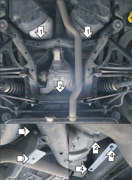 Защита Зад. дифференциала. 5 мм, Алюминий. для Volkswagen Touareg 2002-2018 MOTODOR.32710