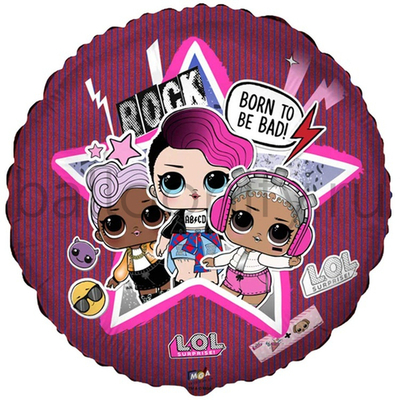 Фольгированная фигура, круг, Куклы ЛОЛ Диско/FM,18"/46СМ