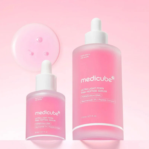 Medicube Ultra Light PDRN Pink Peptide Serum лёгкая увлажняющая сыворотка с ПДРН и пептидами