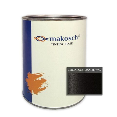 Автоэмаль makosch/LADA Vesta 653, Базовая эмаль, чёрный, 800мл.