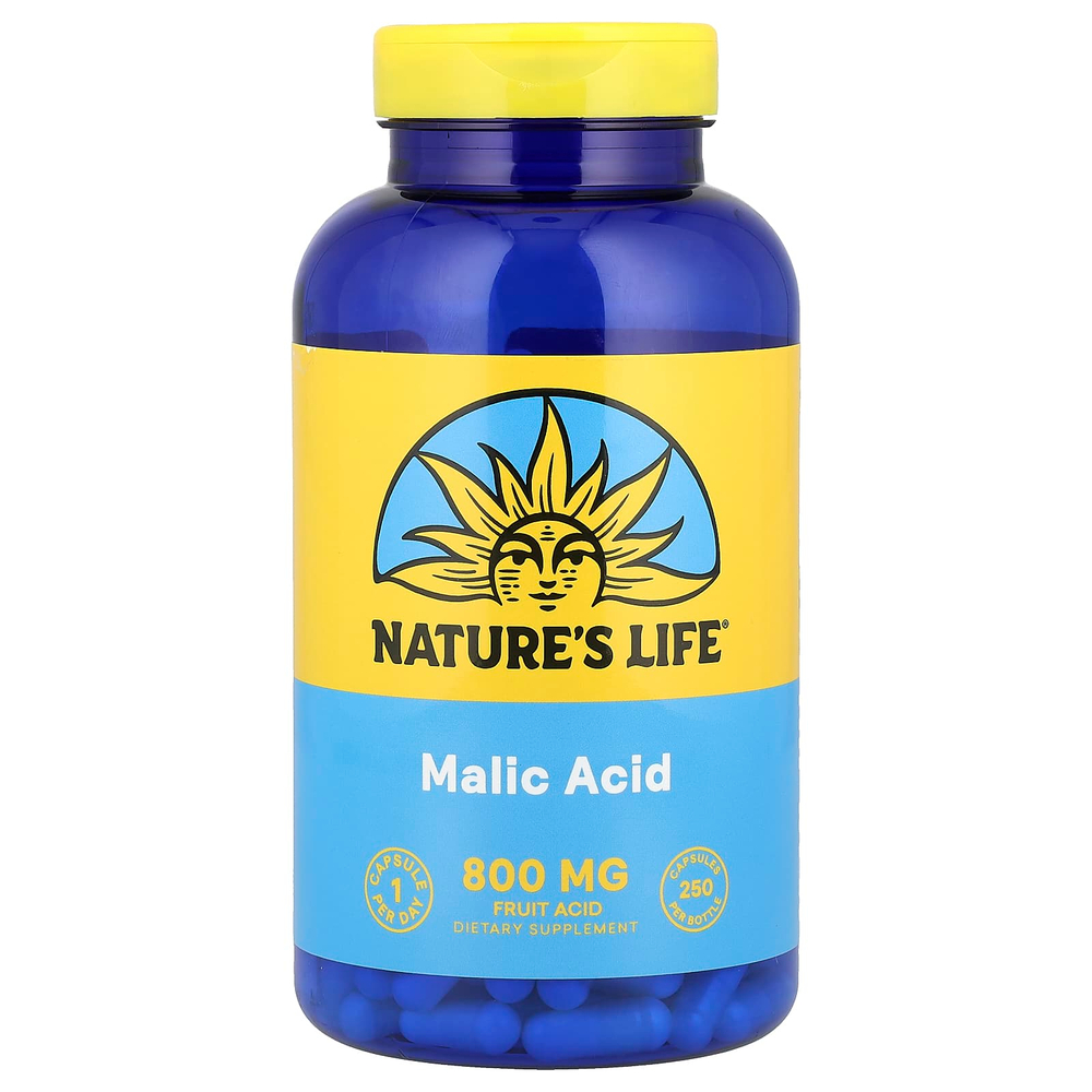 Nature's Life, яблочная кислота, 800 мг, 250 капсул