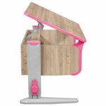 Стол-парта регулируемый "ДЭМИ" СУТ.41, 750х550х530-815 мм, серый каркас, пластик розовый, дуб сонома (КОМПЛЕКТ)