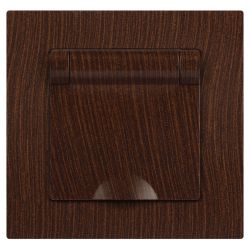 Розетка Intro Accent 6-203-10 2P+E Schuko с крышкой, 16А-250В, IP20, СУ, AL/CU, венге