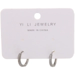 Серьги из гиппоалергенного металла со стразами «ПАЛУМНА», кольца, цвет золото и серебро, 1,2-dсм