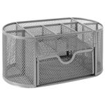 Подставка-органайзер металлическая BRAUBERG, 9 секций, 105х220х110 мм, серебро, 237419