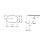 Раковина Villeroy & Boch O'Novo 41626001 встраиваемая 60 см, цвет альпийский белый