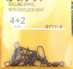 Вертлюг с карабином Caiman  Rolling Swivel With Fastlock Snap