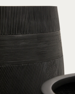 Набор из двух черных кашпо Tival с эффектом цемента, диаметр 50 см/34 см