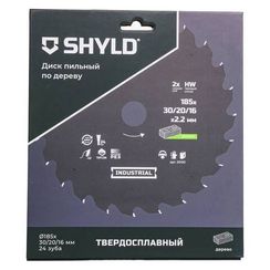 Диск пильный по дереву SHYLD 185х30/20/16мм 24Т (20120)