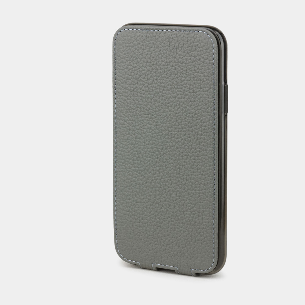 Чехол для iPhone XR из натуральной кожи теленка, стального цвета