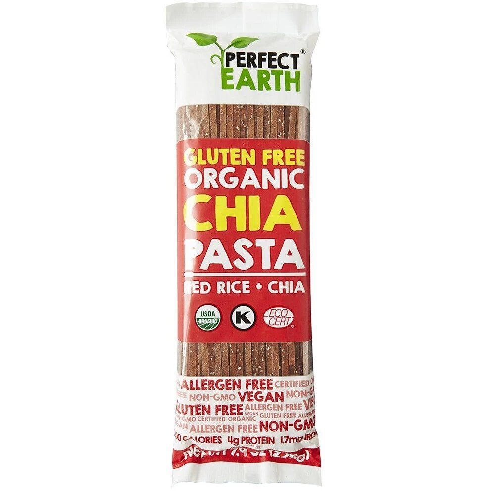 Органическая рисовая лапша Красный рис с семенами чиа Perfect Earth Organic Chia Pasta Red Rice + Chia 225 г