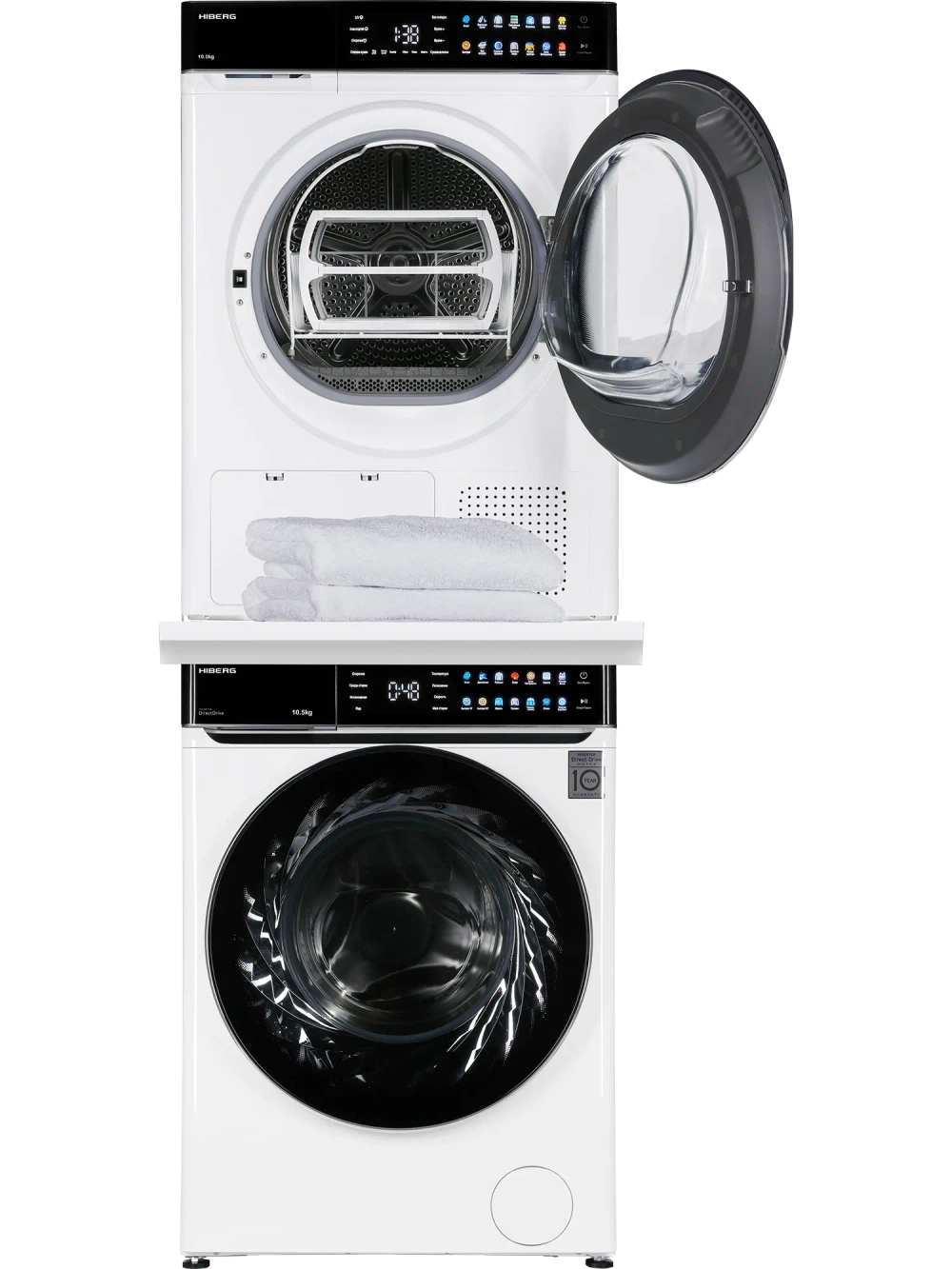 Сушильная машина Hiberg HDQ11 10 W + Стиральная машина Hiberg i-DDQ11 1014 W