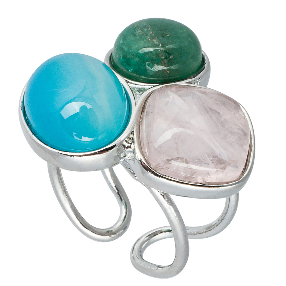 Кольцо Possebon Azul, Q.Rose, Q.Verde K0178.20.7.17 S