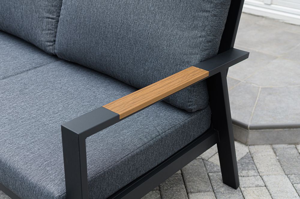 "Орхидея" лаунж-зона 4-местная из алюминия, цвет темно-серый