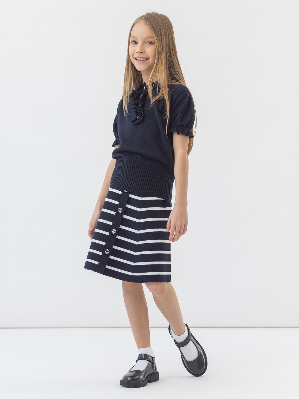 Джемпер для девочки арт. AT925 темно-синий