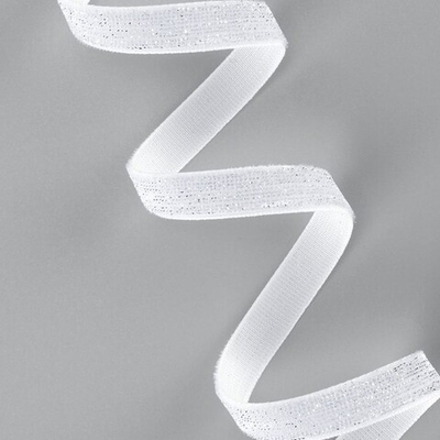 Бархатная лента с серебряным люрексом 20 мм