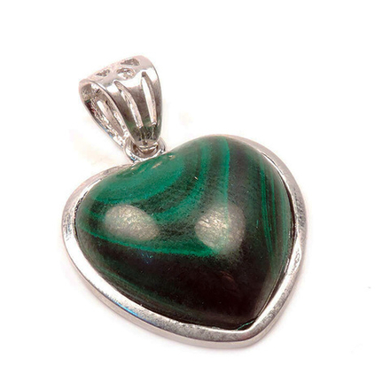 Кулон "Сердце" малахит