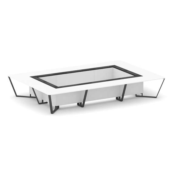 Steel Meet Стол переговорный прямоугольный KMK-PR.B.SP-20K Белый Бриллиант/Графит Глянец/Металл Антр