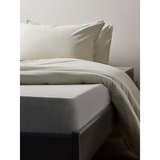 Простыня на резинке из хлопкового трикотажа серо-бежевого цвета из коллекции essential, 160х200х30 см