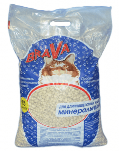 БРАВА 15л д/длинношерстных кошек минеральный Синий