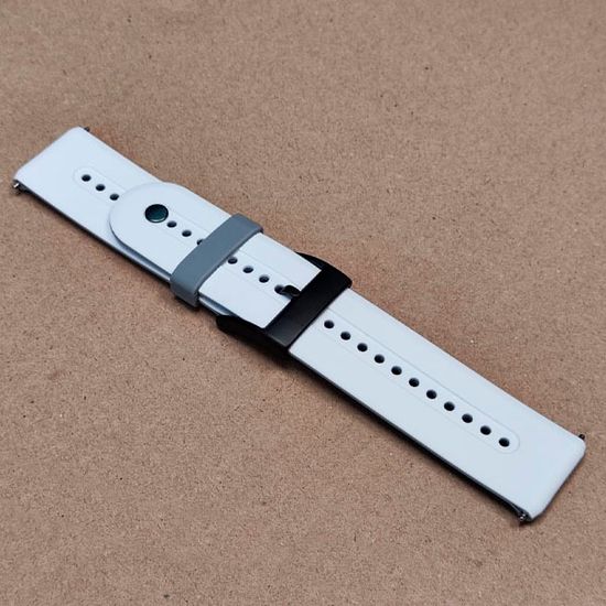 Ремешок 24 мм Elegant для Suunto 9 Baro, Suunto 7, Suunto Spartan Sport силиконовый (Белый/серый)
