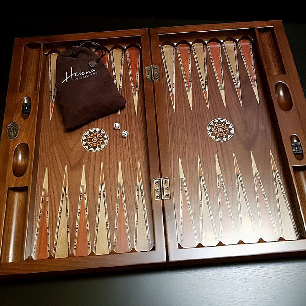 Нарды подарочные "Азия" орех антик (2208.WALR)