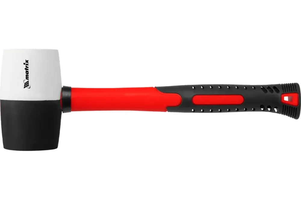 Киянка резиновая, 680 г, черно-белая резина, фибергласовая рукоятка Matrix, 11172