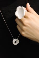 Кольцо Цветок, керамика