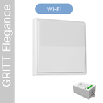 Умный беспроводной выключатель GRITT Elegance 1кл. белый комплект: 1 выкл., 1 реле 1000Вт 433 + WiFi с управлением со смартфона, E181110AWF