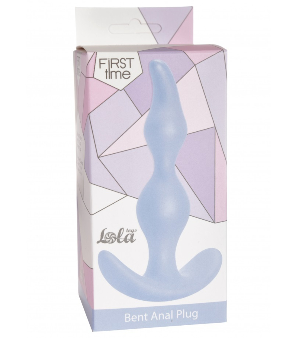 Анальная втулка Bent Anal Plug голубой 13 см