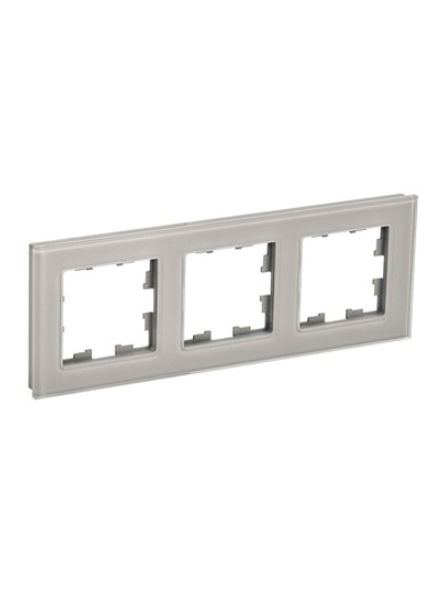 Рамка 3-м BRITE РУ-3-2-БрД стекло дым. IEK BR-M32-G-K30