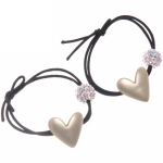 Резинки для волос 2шт «Кокетка - Mini miracle Золотое Сердце», цвет микс, d-5см