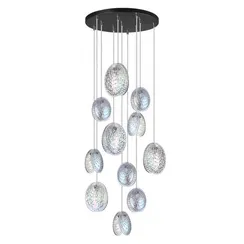 5039/11 MODERN ODL24 429 черный/перламутровый/металл/стекло Люстра каскадная G9 11*40W MUSSELS