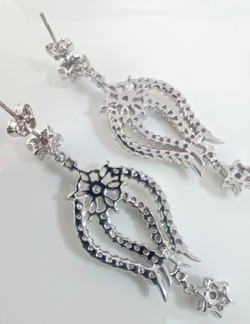 Серьги-пусеты серебряные Эстерелла, проба 925, с фианитами/Ф