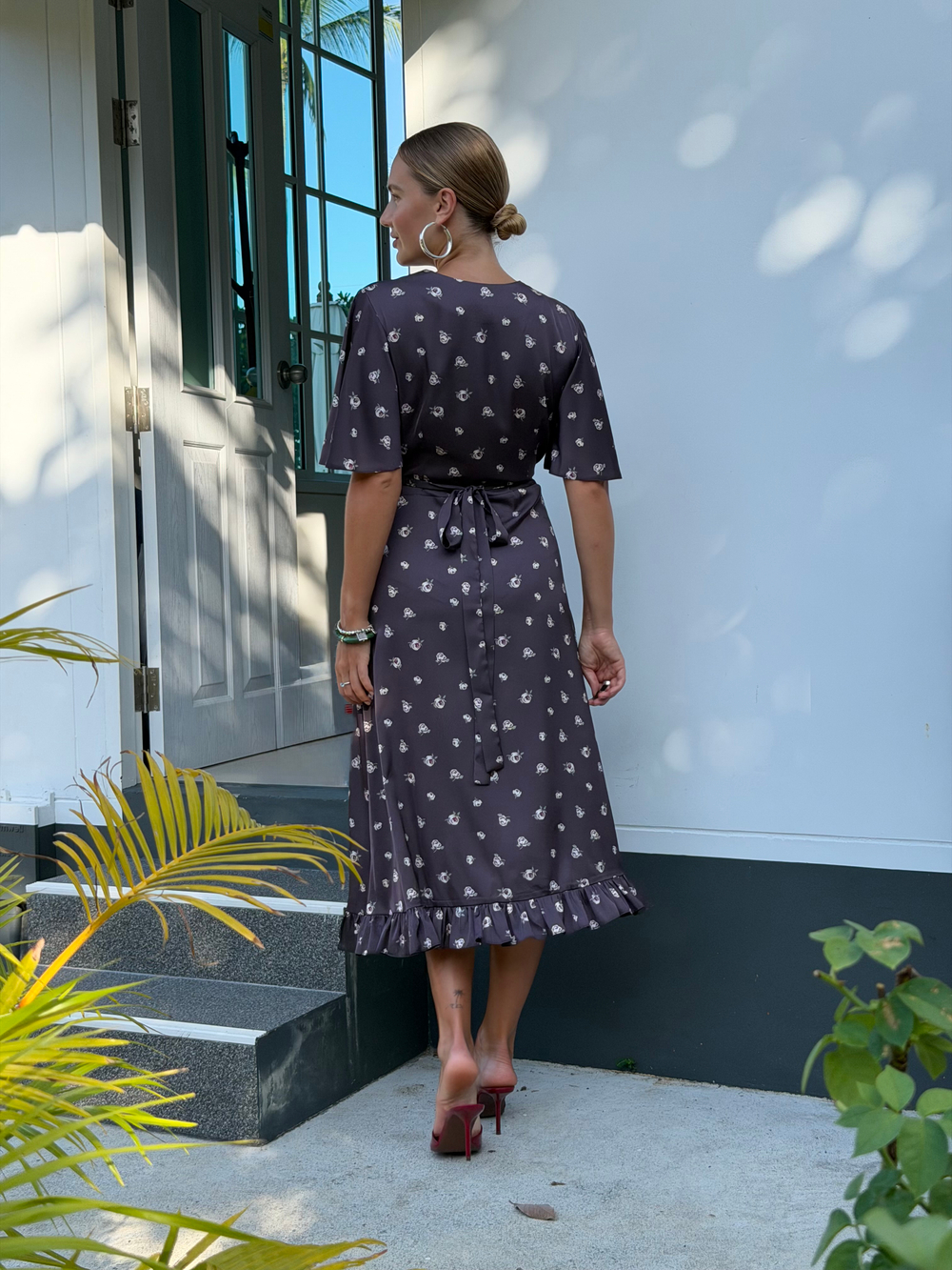 Платье Тюлип цветочный шоколад