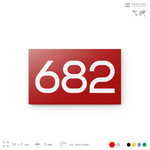 Номер на дверь 682, табличка на дверь для офиса, квартиры, кабинета, аудитории, склада, красная 120х70 мм, Айдентика Технолоджи