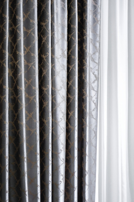 Портьера 275х260 Garda Decor Trento серая