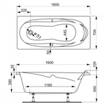 Акриловая ванна VAGNERPLAST KLEOPATRA 160x70