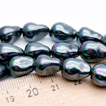 "Майорка" барочная, цвет черный АВ, размер около 13*10 мм, цена за набор 7 шт