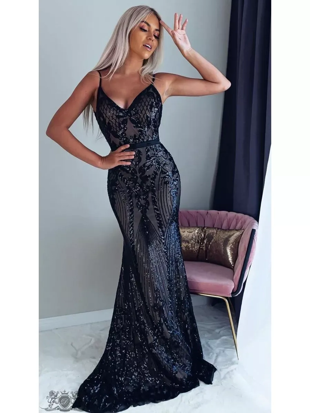 черное макси платье + plus size