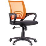 Кресло оператора OfficeSpace SP-M96, ткань, спинка сетка оранж/сиденье TW черная, механизм качания