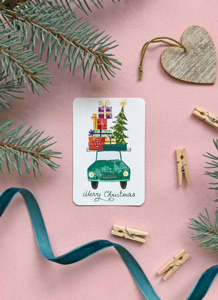 Открытка "Merry christmas" 6 × 9 см
