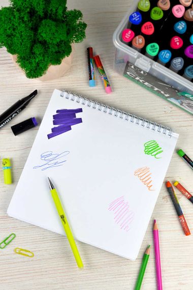 Скетчпад 195х195 мм, 80 л, блок - белый офсет 100 г/м², арт. 63074