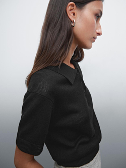 Massimo Dutti Свитер из смесового льна, черный