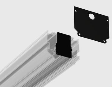 Комплект заглушек для шинопровода в натяжной потолок системы крепления гарпун (2шт) GL1066 BK чёрный Magnetic Smart 220V Ambrella