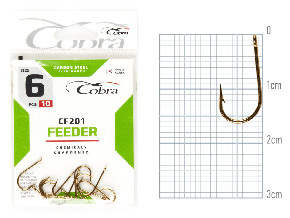 Крючки Cobra FEEDER CLASSIC сер. CF201 разм. 006 10шт.