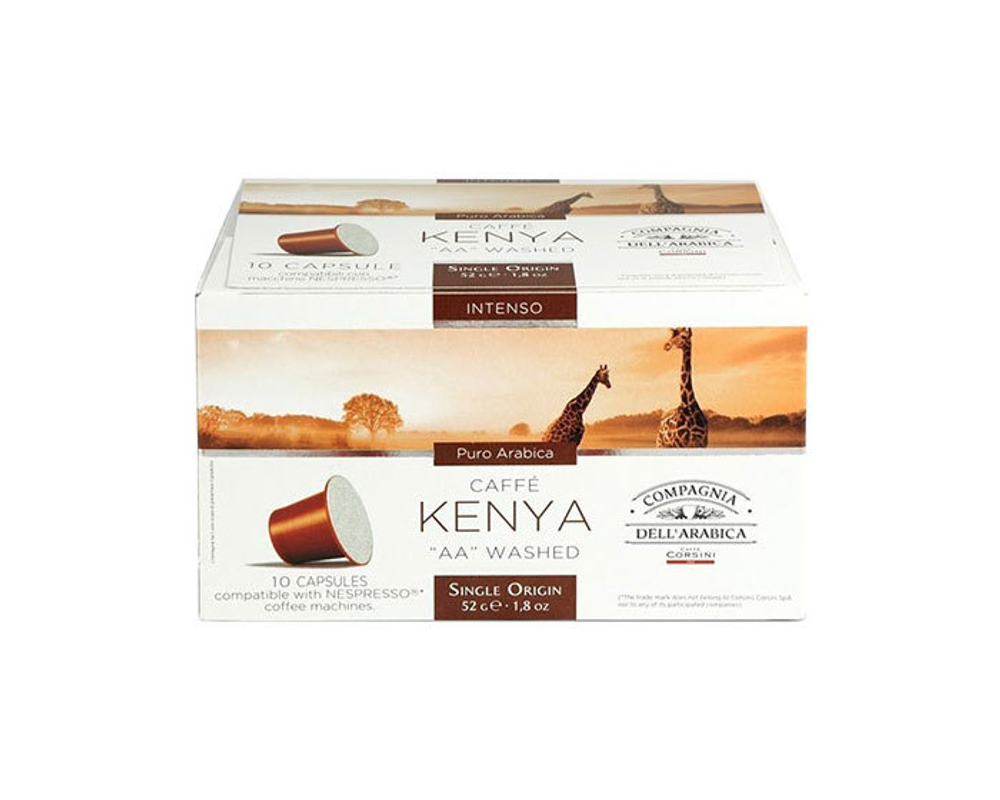 Кофе в капсулах Compagnia Dell'Arabica Kenya, 10 капсул для кофемашин Nespresso (Компания Дель Арабика)